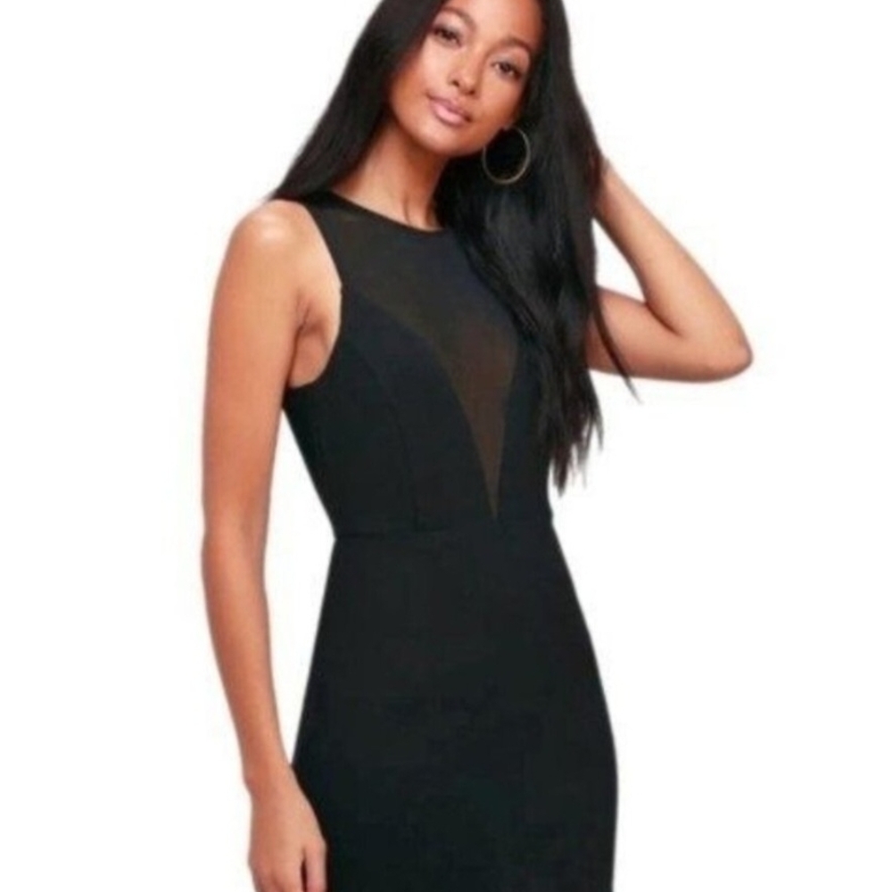 Lulu's Black Halter Sheath Mini Dress